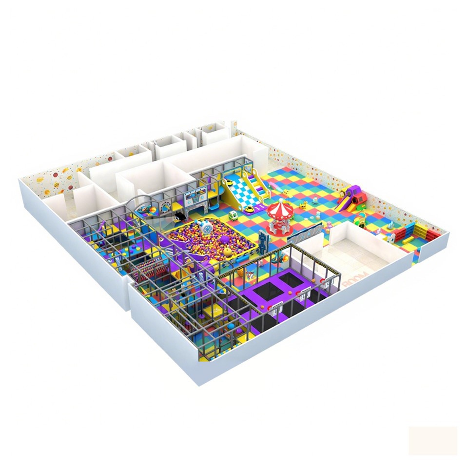 Батут със закрита детска площадка